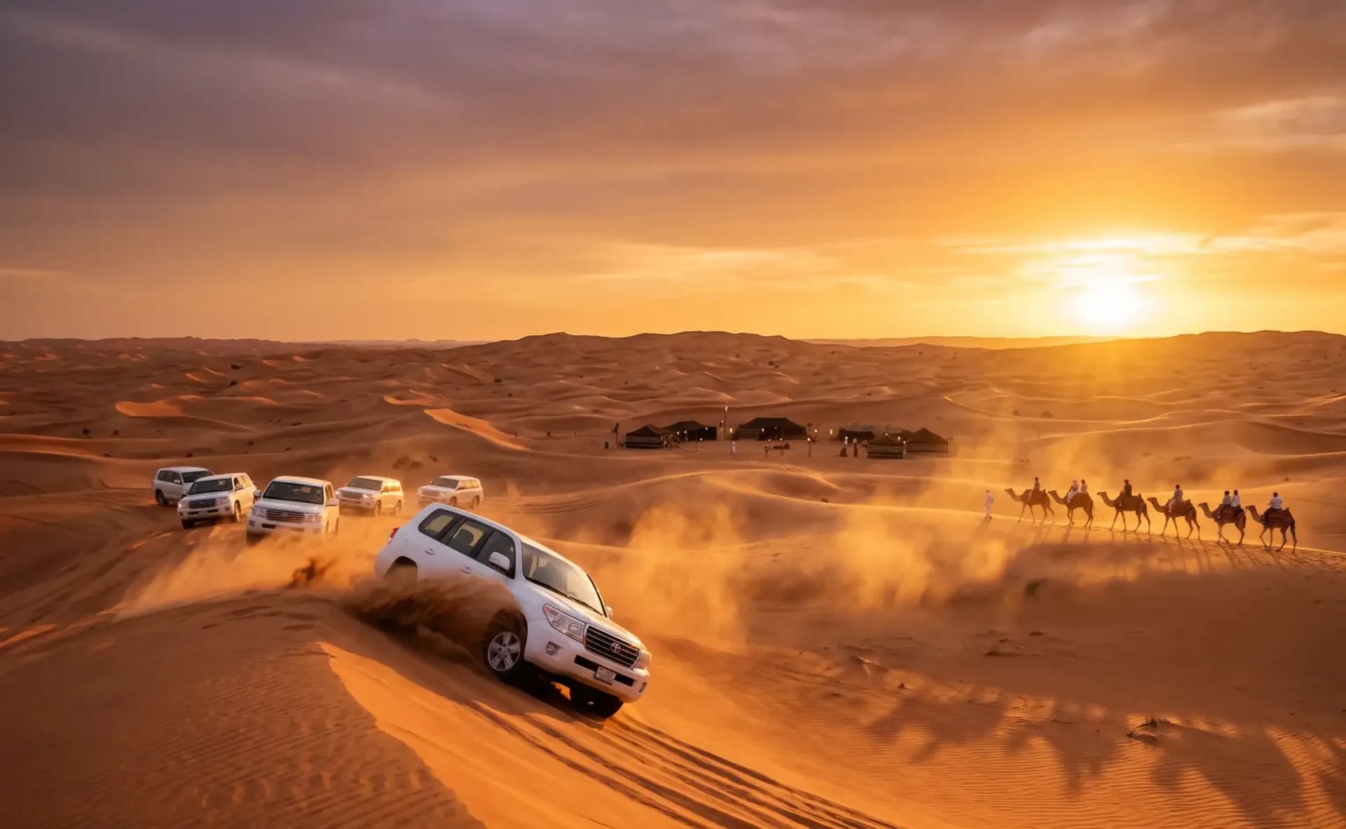 Best Desert Safari Dubai Package: Dune Bashing, BBQ Dinner and Burj Khalifa | 6 Days 5 Nights